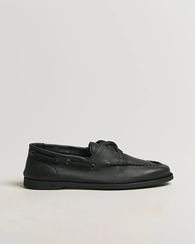 John Lobb Foil Boat Shoes Black Grain – Schwarz
