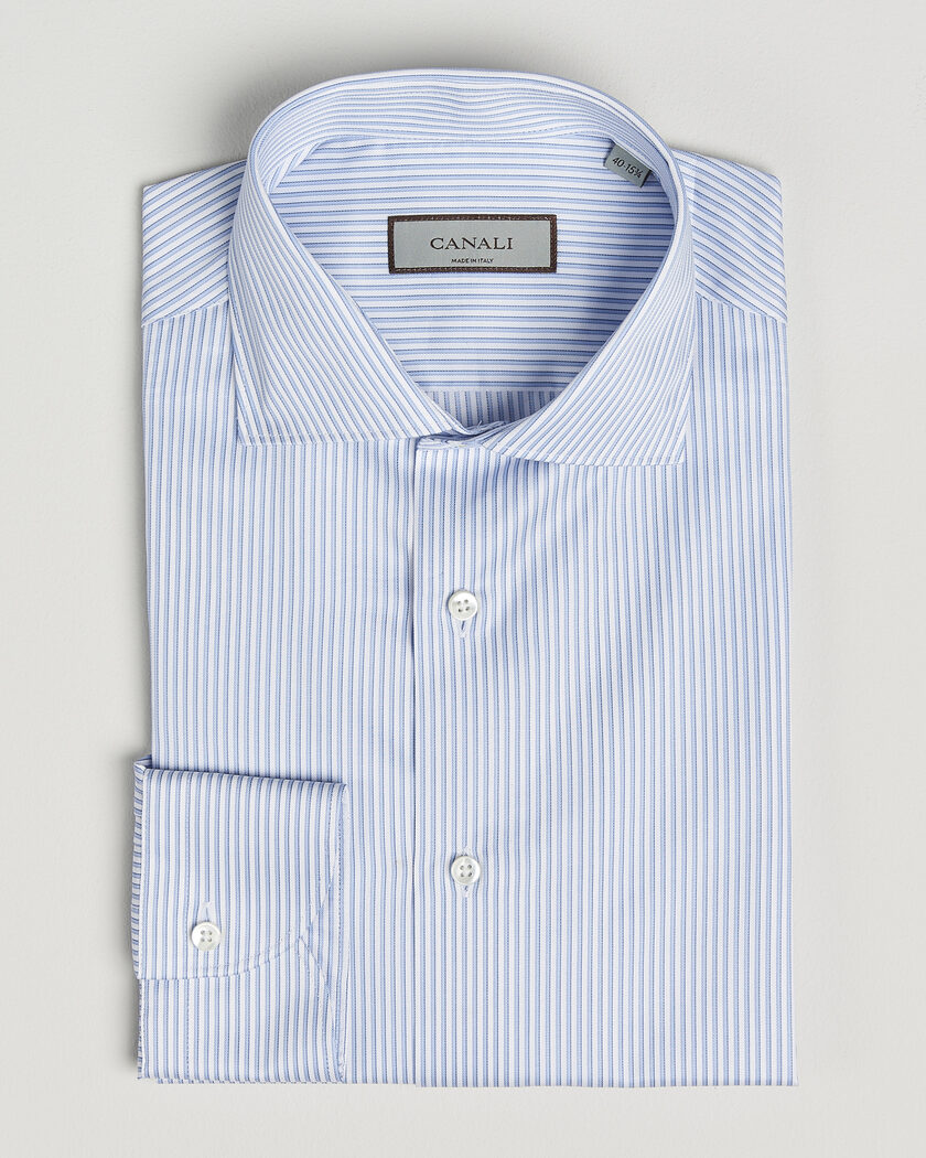 Canali Slim Fit Impeccabile Shirt Blue Stripe – Blau