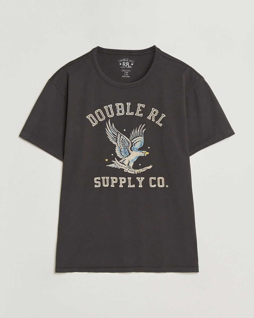 RRL Eagle Print Tee Faded Black – Schwarz