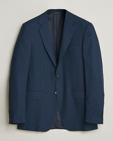 Canali Travel Wool Blazer Dark Blue – Blau