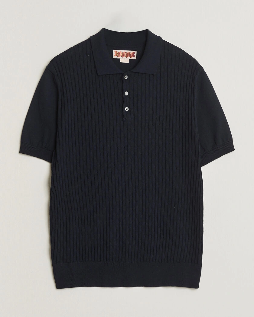 Baracuta Pattern Stich Polo Navy – Blau