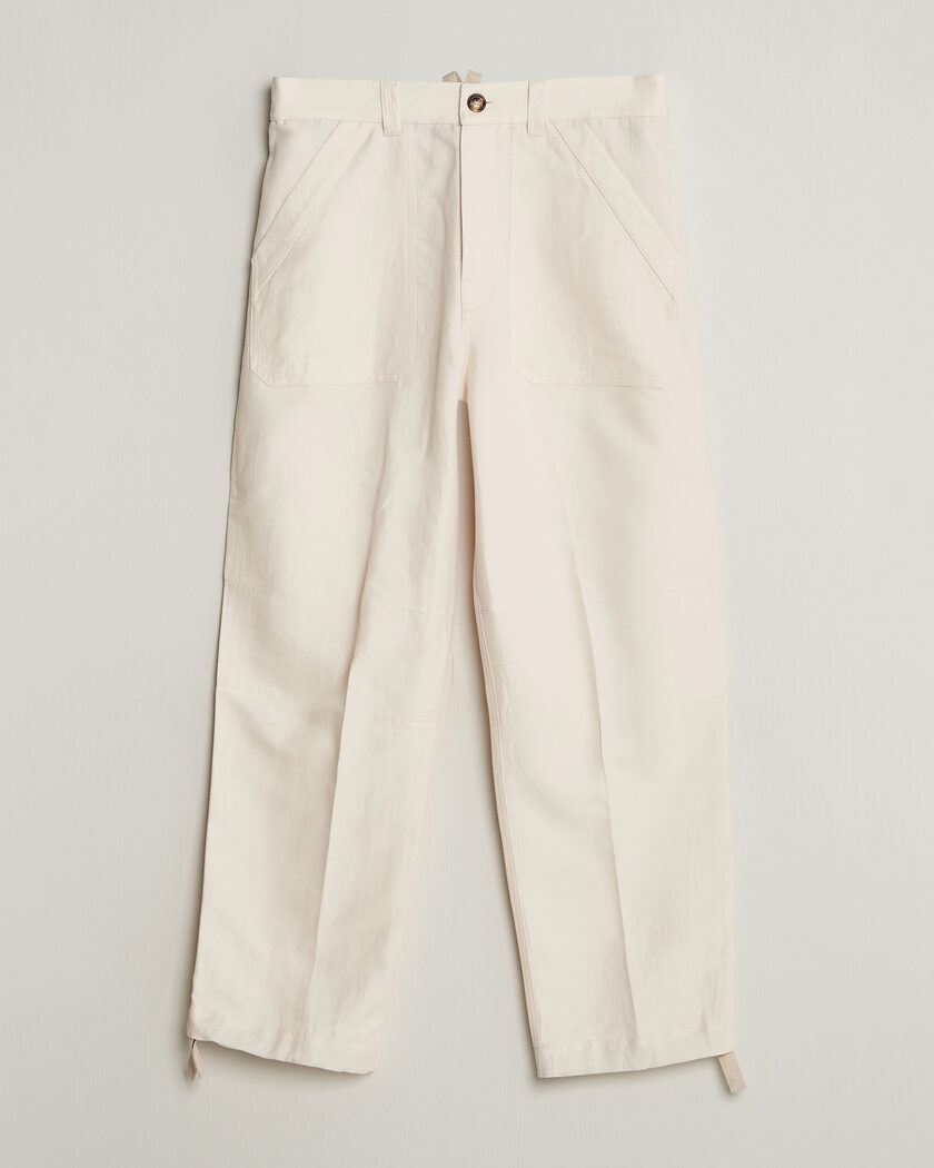 Brunello Cucinelli Linen Casual Pants Off White – Weiß
