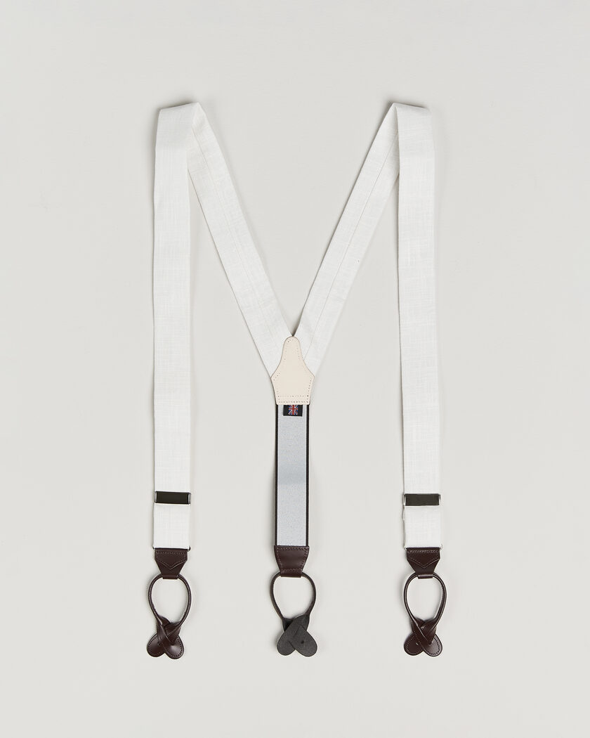 Albert Thurston Linen Braces Ivory – Weiß