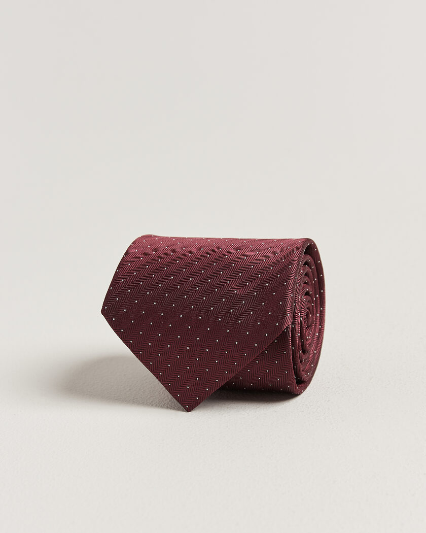 Brioni Jacquard Dot Silk Tie Burgundy – Rot
