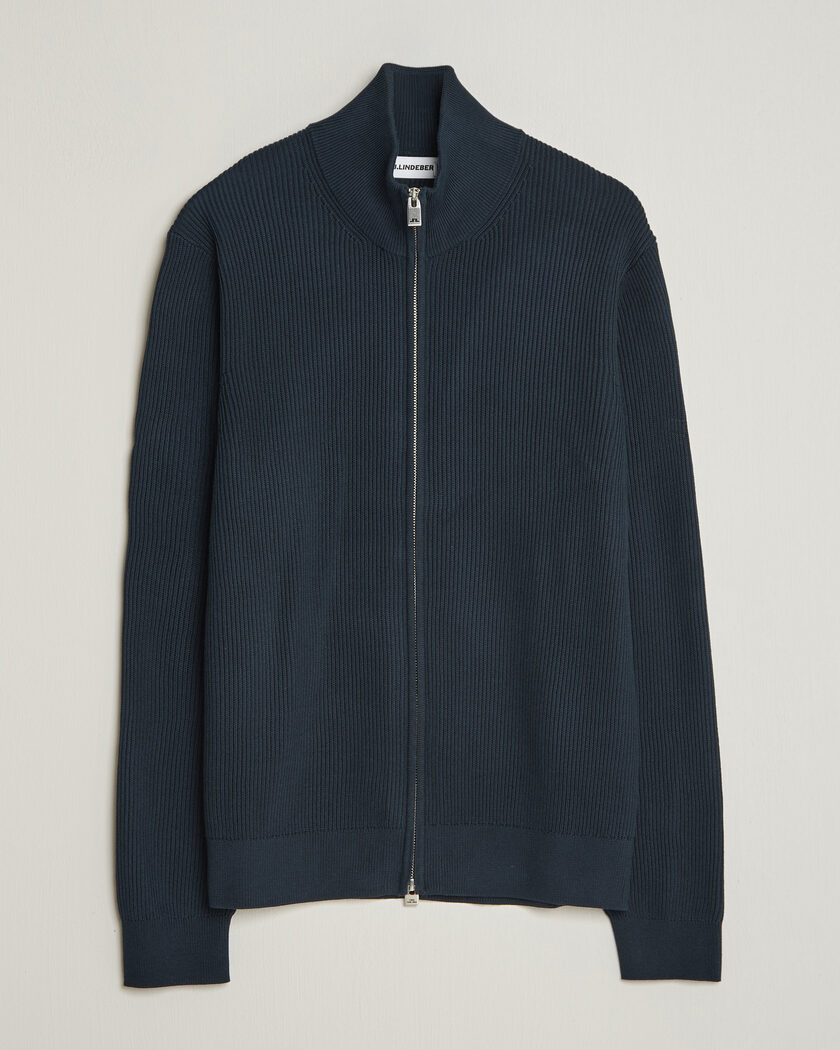 J.Lindeberg Alexis Cotton Full Zip JL Navy – Blau