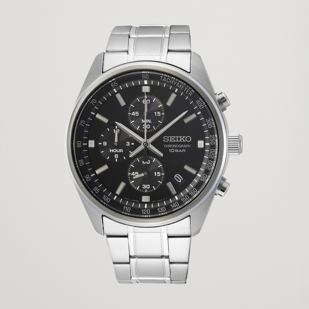 Seiko Chronograph 42mm Steel Black Dial bei Care of Carl