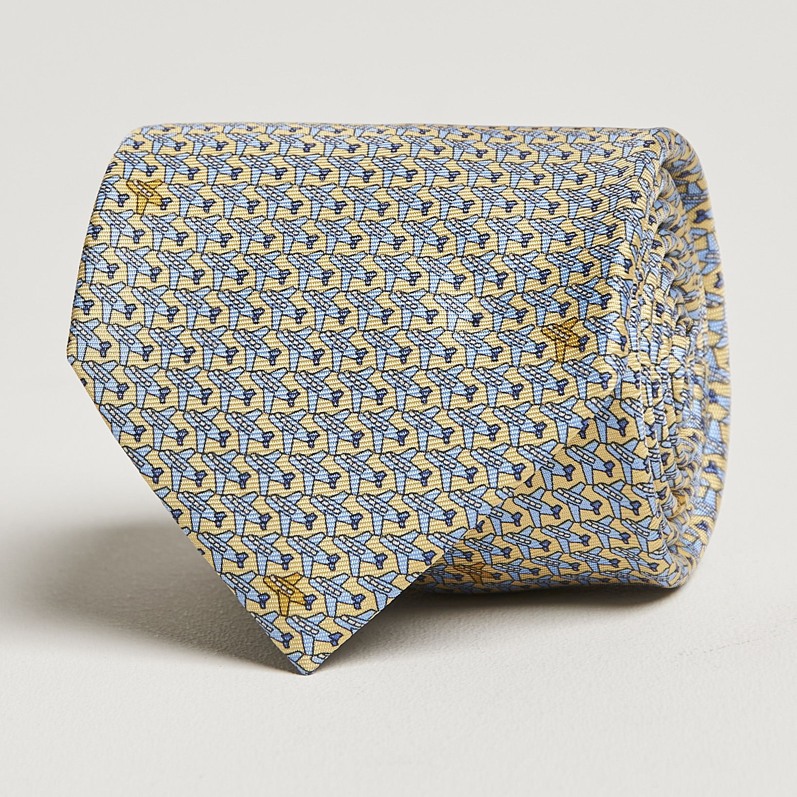 Zegna Printed Silk Tie Yellow bei CareOfCarl.de