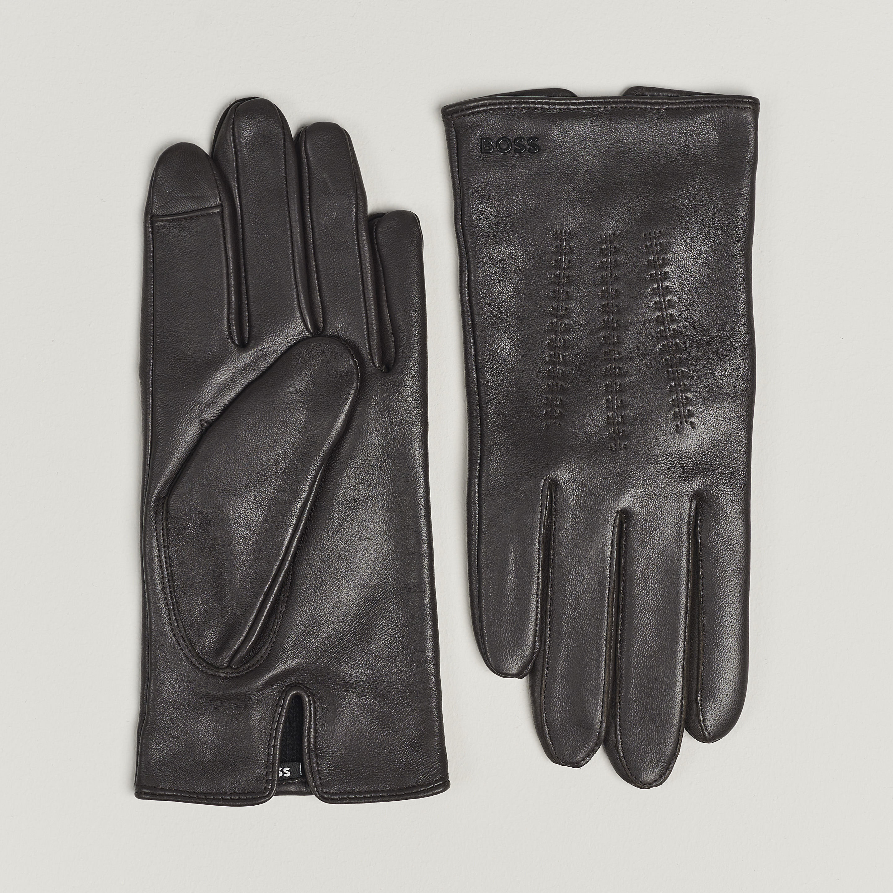 Care of Carl Leather Brown BLACK Medium Hainz Gloves BOSS bei