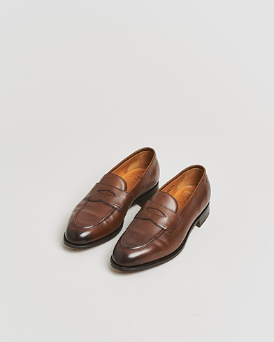 Pre-owned Edward Green Piccadilly Penny Loafer Dark Oak Antique UK7,5 - EU41,5 – Braun
