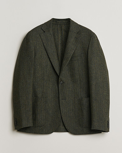 Pre-owned L.B.M. 1911 Herringbone Wool Blazer Green 52 – Grün
