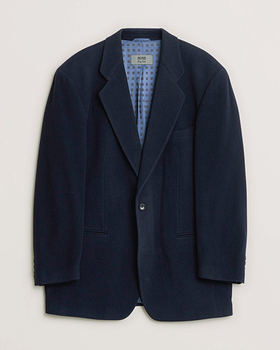 Pre-owned BOSS Vintage Cashmere Blend Blazer Navy 48 – Blau