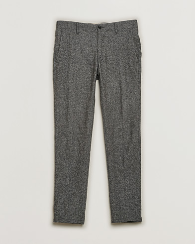 Incotex Slim Fit Washed Wool/Silk Slacks Grey Melange