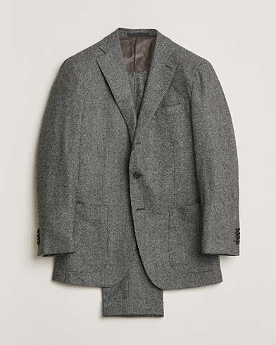 Pre-owned Caruso Houndstooth Wool Suit Grey 50 – Grau