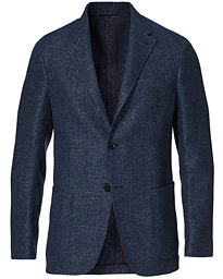  Unconstructed Linen Blazer Dark Blue