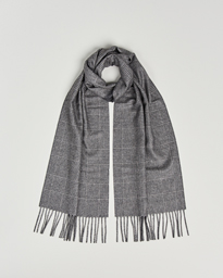  Cashmere/Silk Glencheck Scarf Light Grey