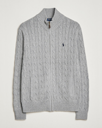  Cotton Cable Full Zip Fawn Grey Heather