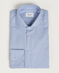  Slimline Small Check Cut Away Shirt Blue