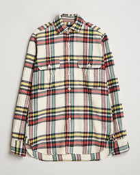  Brushed Cotton Work Shirt Ecru/Red/Green