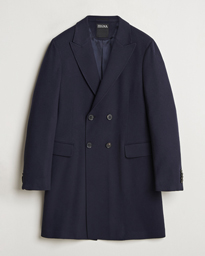  Wool/Cashmere Double Breasted Coat Navy