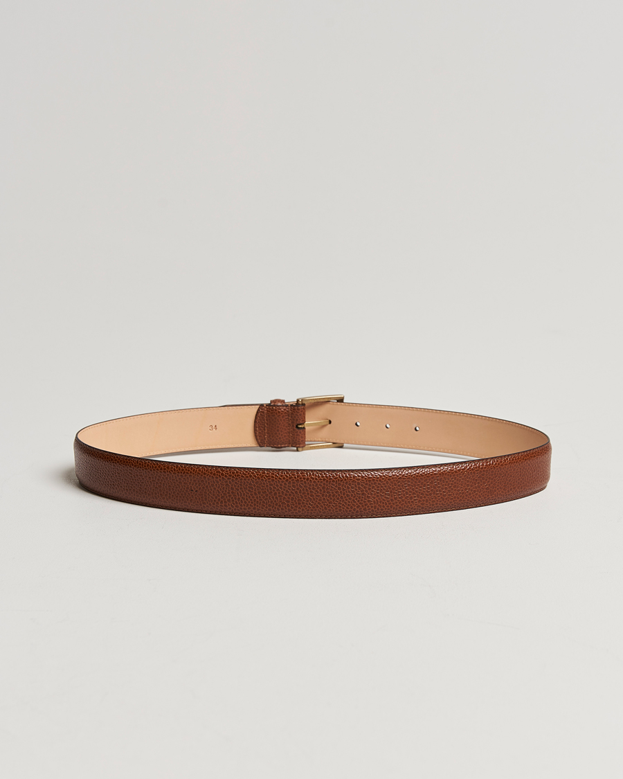 Herren | Schlichte Gürtel | Crockett & Jones | Belt 3,5 cm Tan Grained Calf