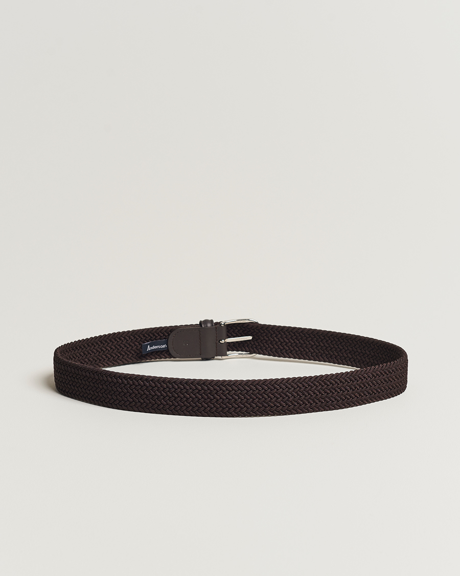 Herren | Accessoires | Anderson\'s | Stretch Woven 3,5 cm Belt Brown