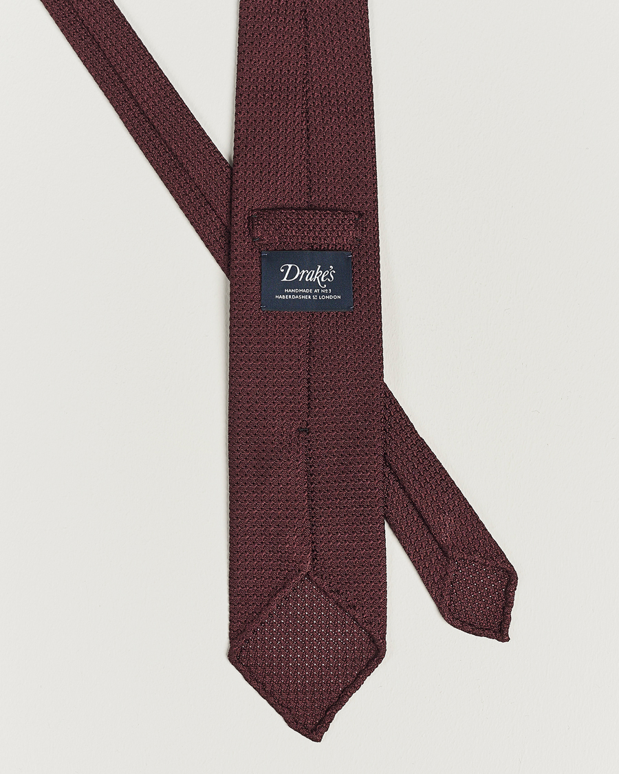 Herren | Drake's | Drake\'s | Silk Grenadine Handrolled 8 cm Tie Wine Red