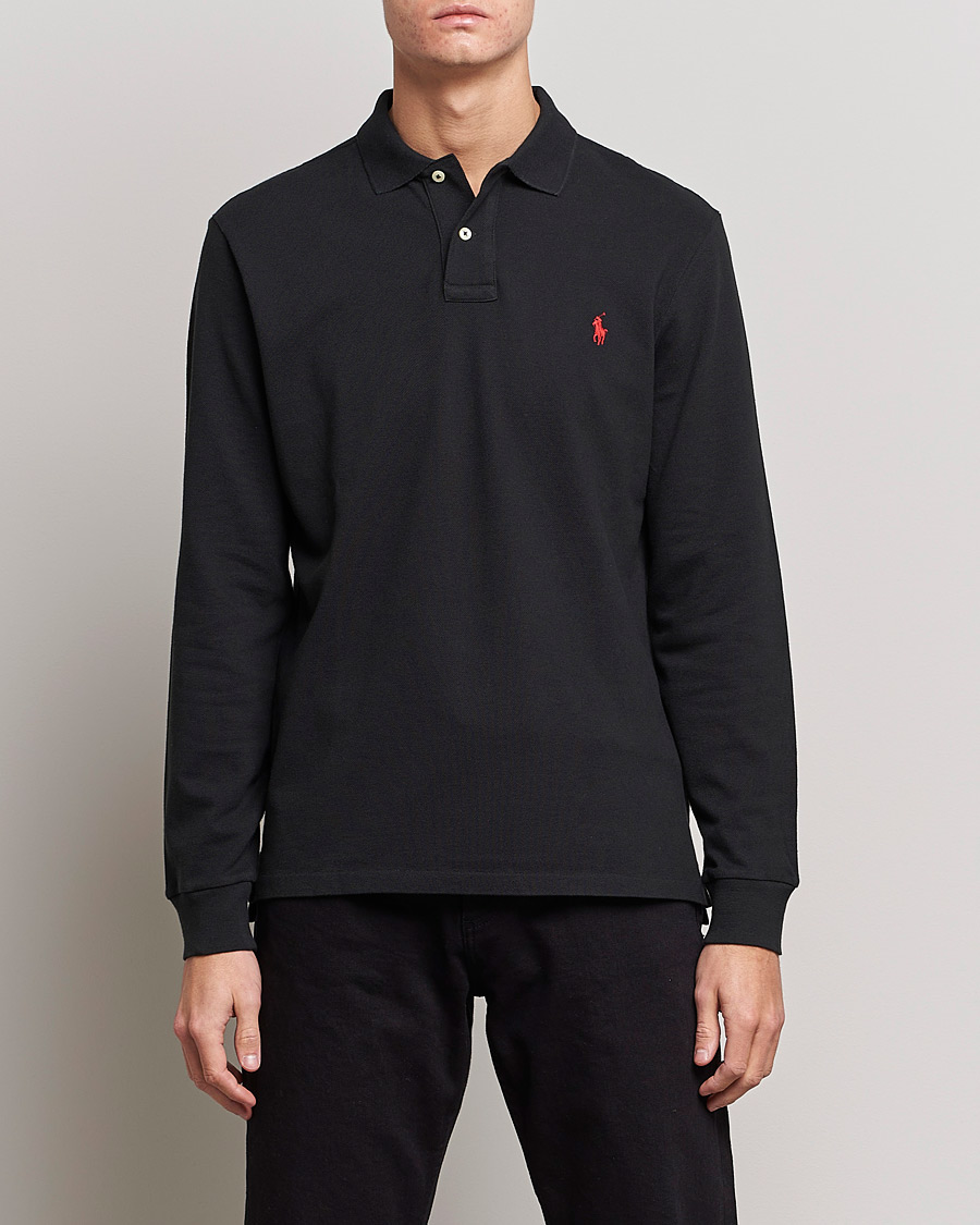 Polo Ralph Lauren Slim Fit Long Sleeve Polo Polo Black