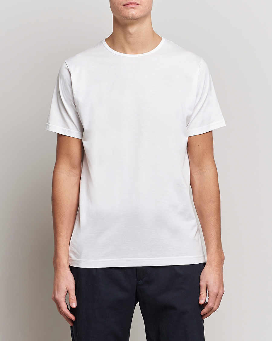 Herren | Sunspel | Sunspel | Superfine Cotton Crew Neck Tee White