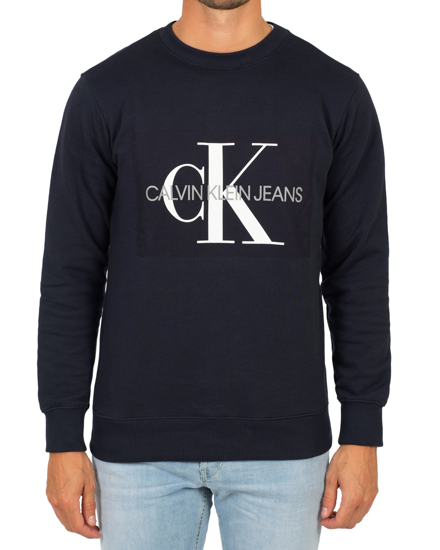 Calvin bei Klein Crew C Monogram Neck Logo Sky Night Basic Jeans Sweatshirt