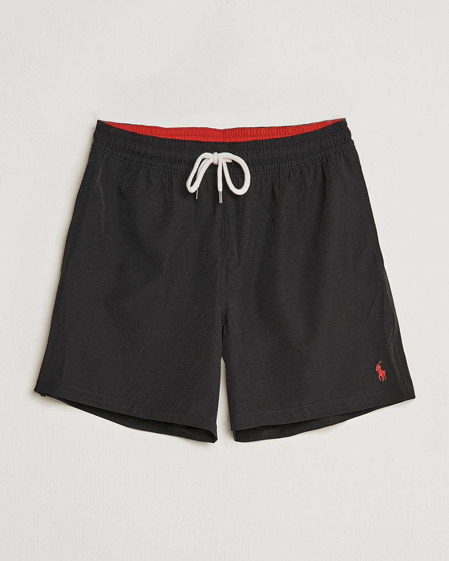 Black and red polo shorts on sale