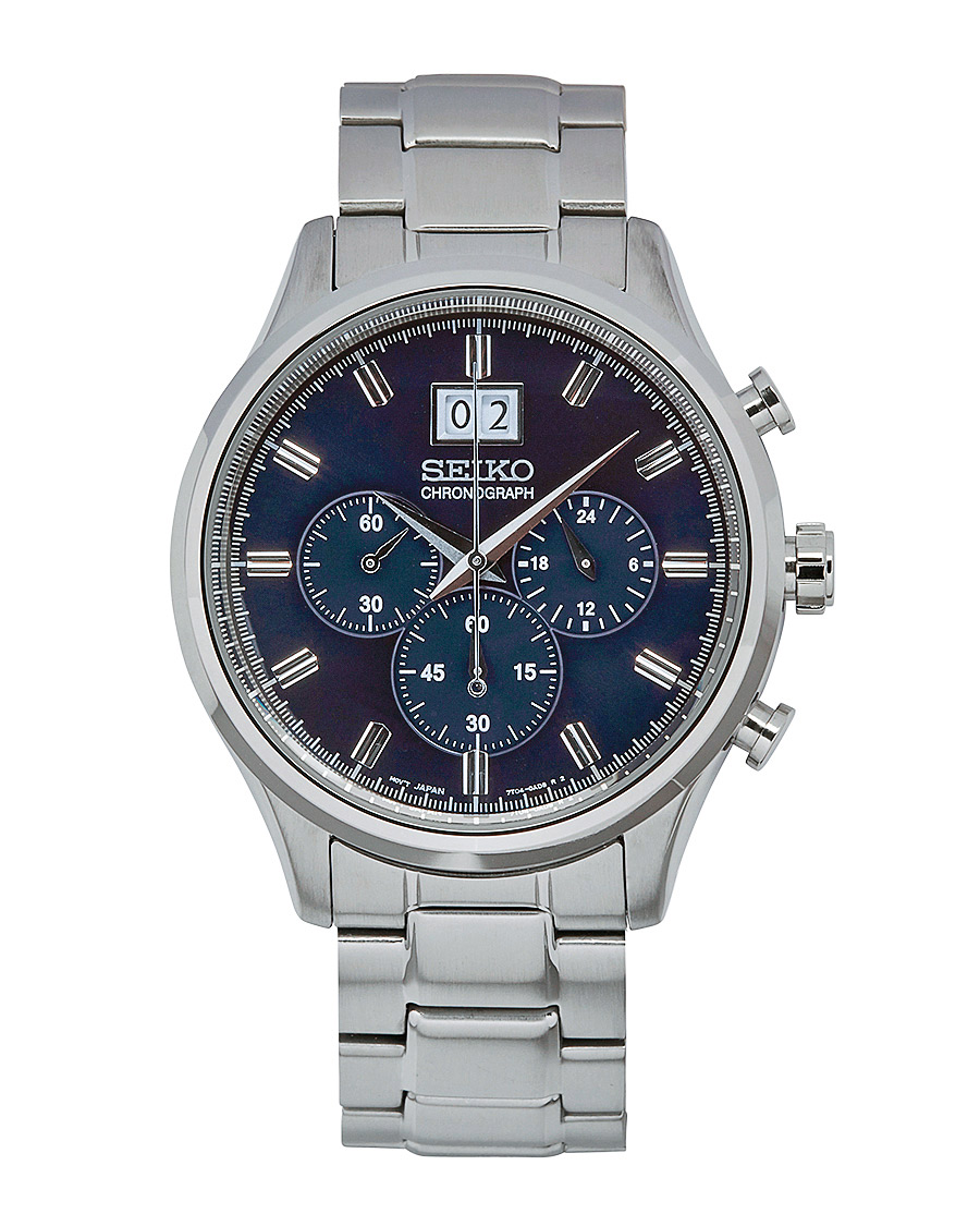 Seiko Chronograph 42mm Steel Blue Dial