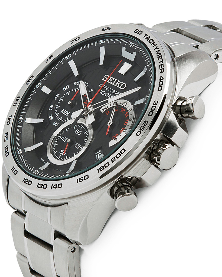 Seiko Chronograph XL 44mm Steel Black Dial bei Care of Carl