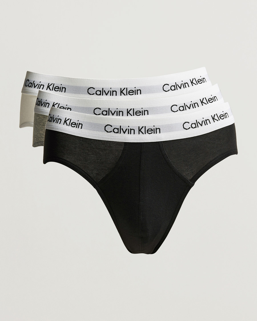 Calvin Klein Cotton Stretch Hip Breif 3 Pack Black White Grey