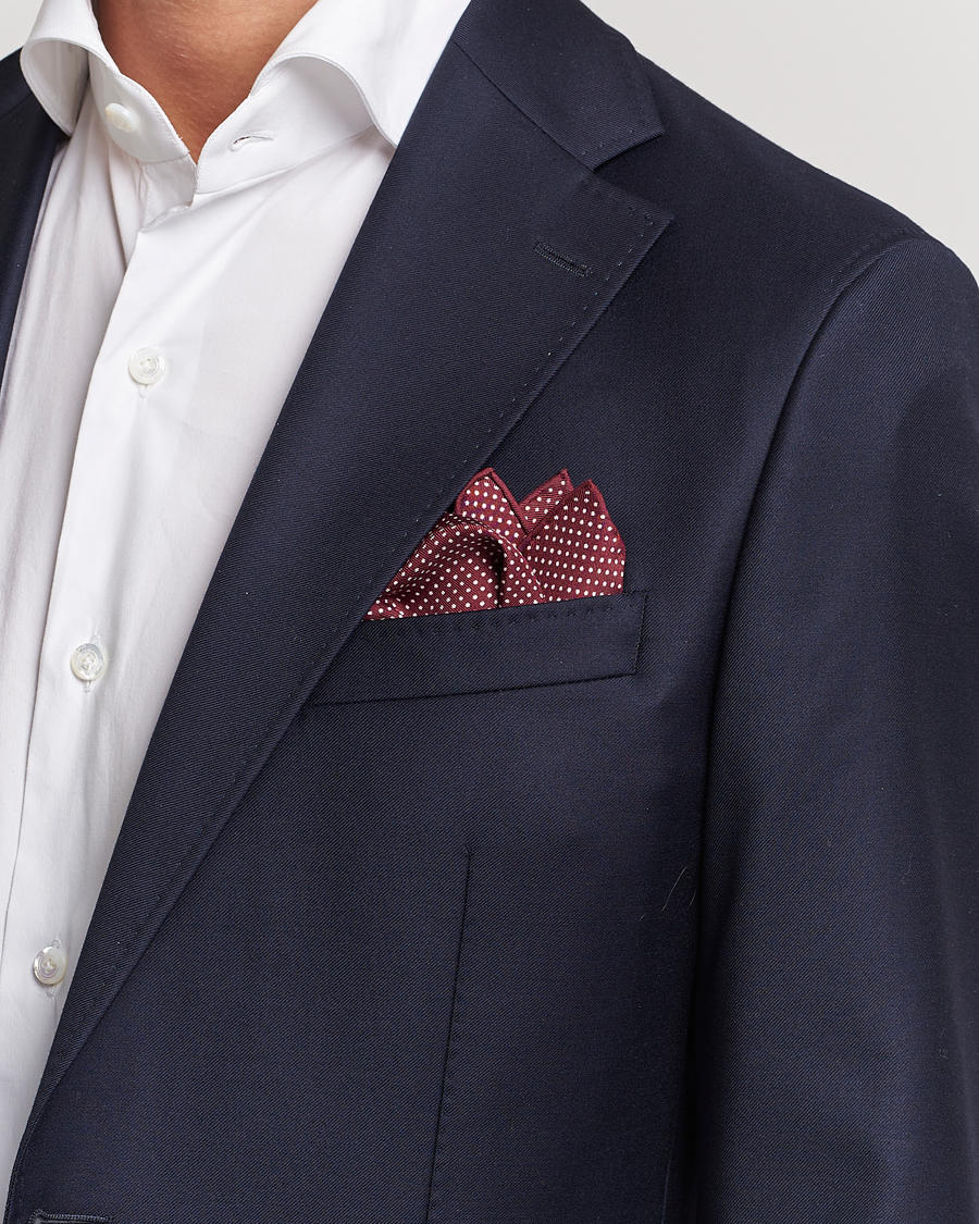 Herren | Eton | Eton | Silk Polka Dot Pocket Square Wine