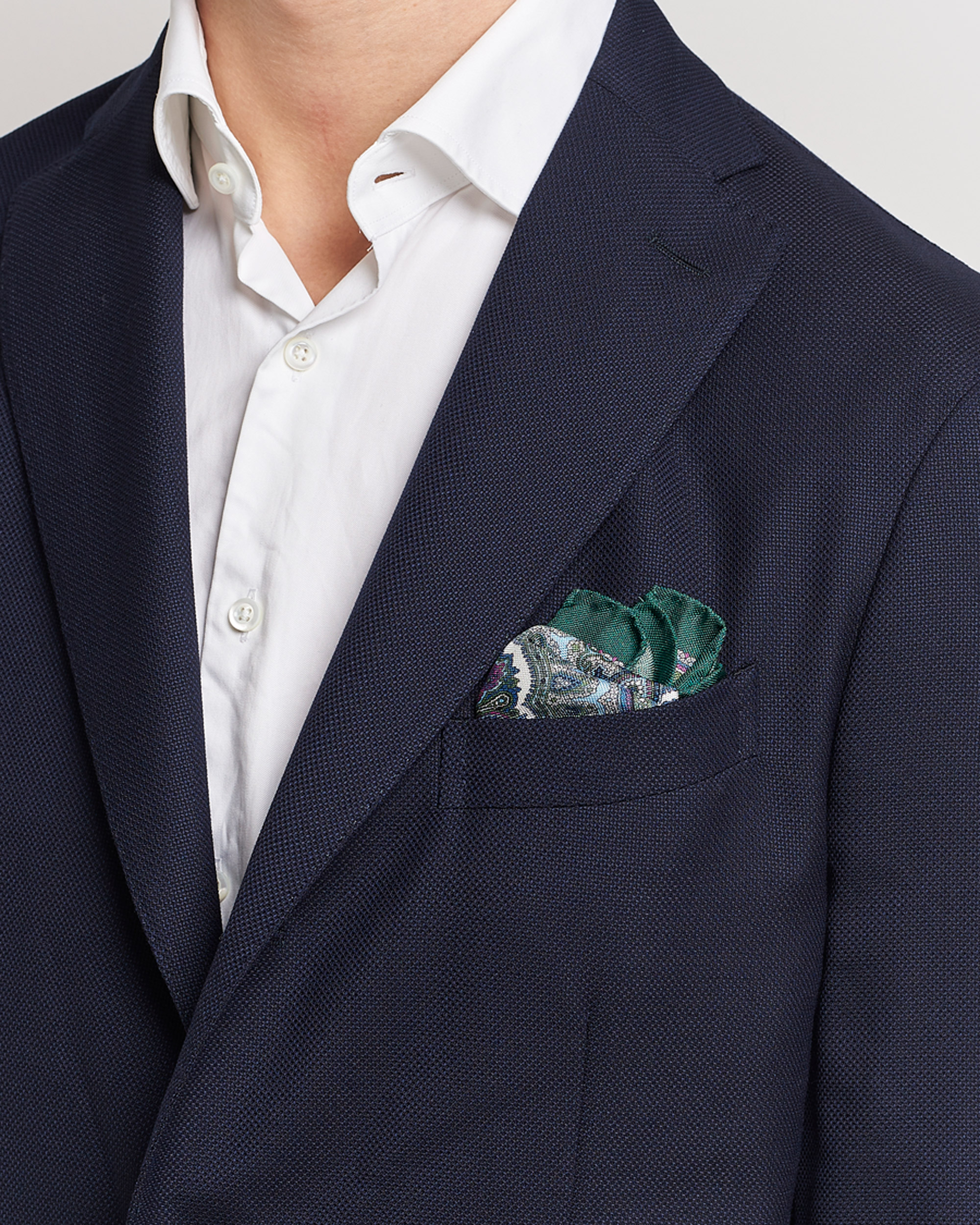 Herren | Accessoires | Eton | Silk Paisley Print Pocket Square Green