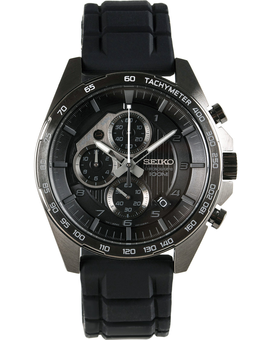 Seiko Chronograph 44mm Rubber Black Dial