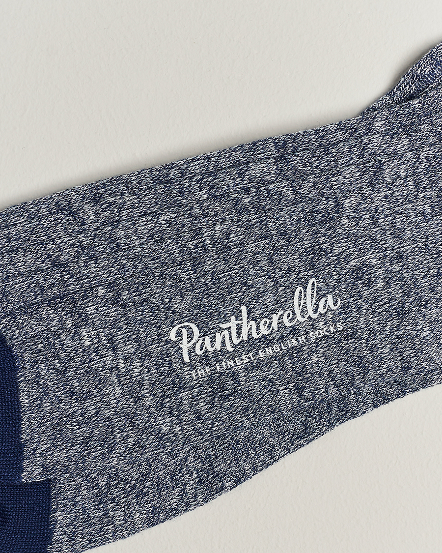 Herren | Pantherella | Pantherella | Hamada Linen/Cotton/Nylon Sock Indigo