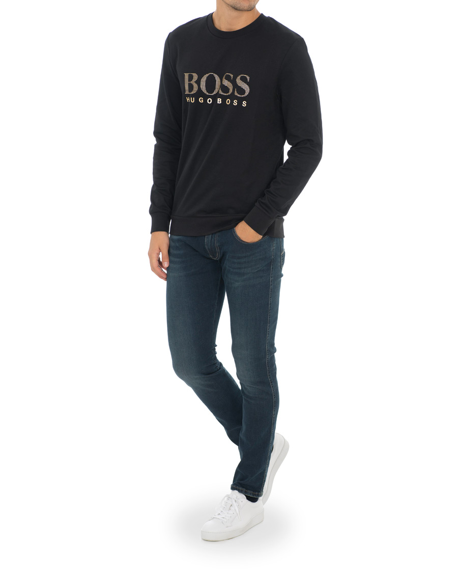 Hugo boss sweatshirt on sale black and gold