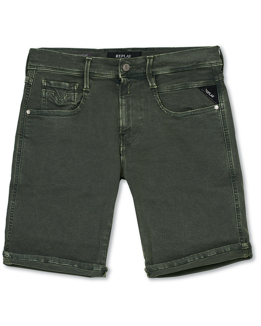 Replay Anbass Hyperflex Jeans Shorts Green bei Care of Carl