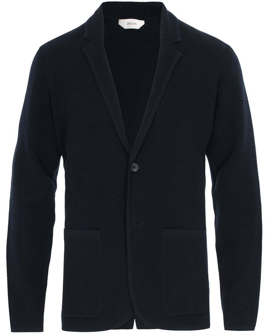 navy sweater blazer