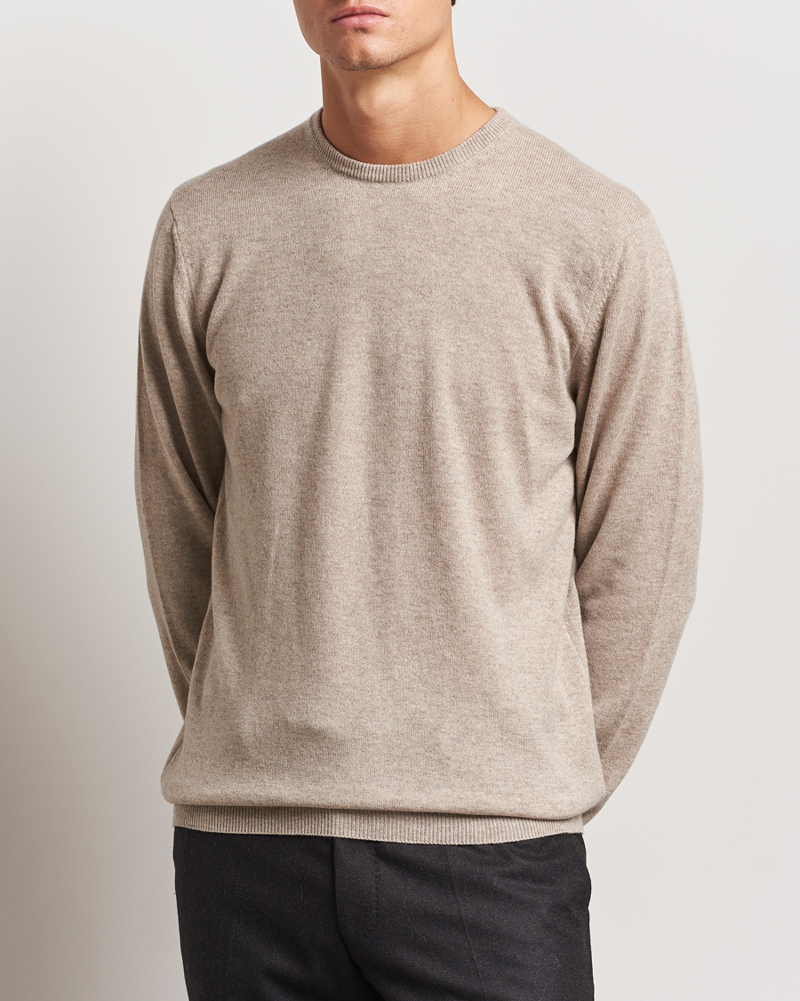 Herren |  | Piacenza Cashmere | Cashmere Crew Neck Sweater Beige