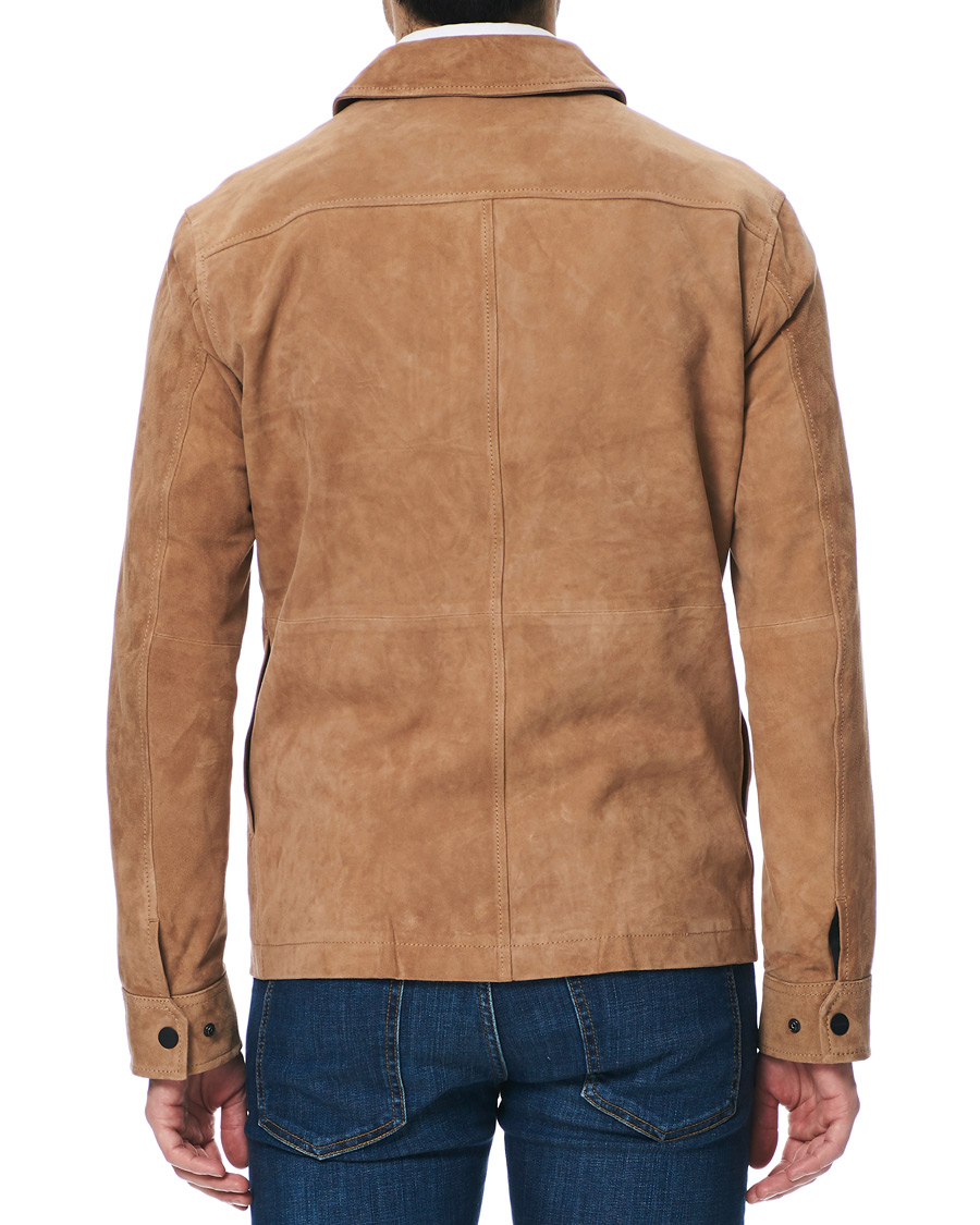 J.Lindeberg Jonah Zip Suede Jacket Flat Brown