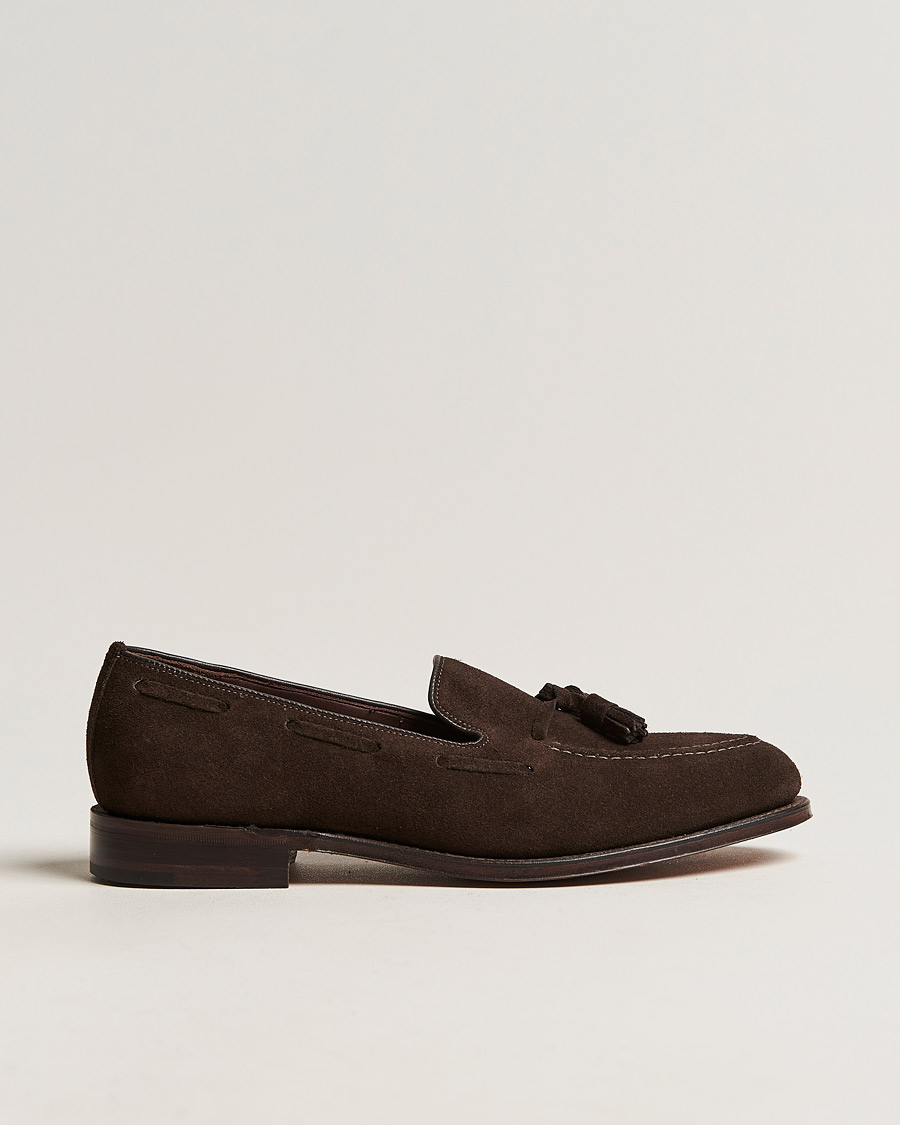 Loake 1880 Russell Tassel Loafer Chocolate Brown Suede