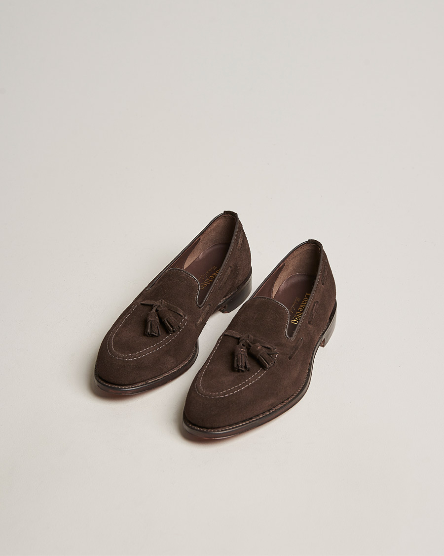 Loake 1880 Russell Tassel Loafer Chocolate Brown Suede