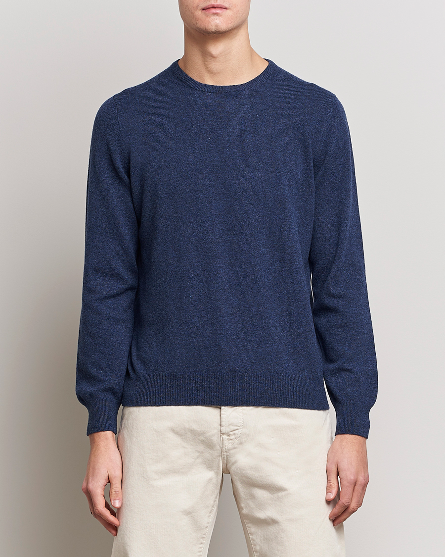 Herren |  | Gran Sasso | Wool/Cashmere Crew Neck Navy Melange