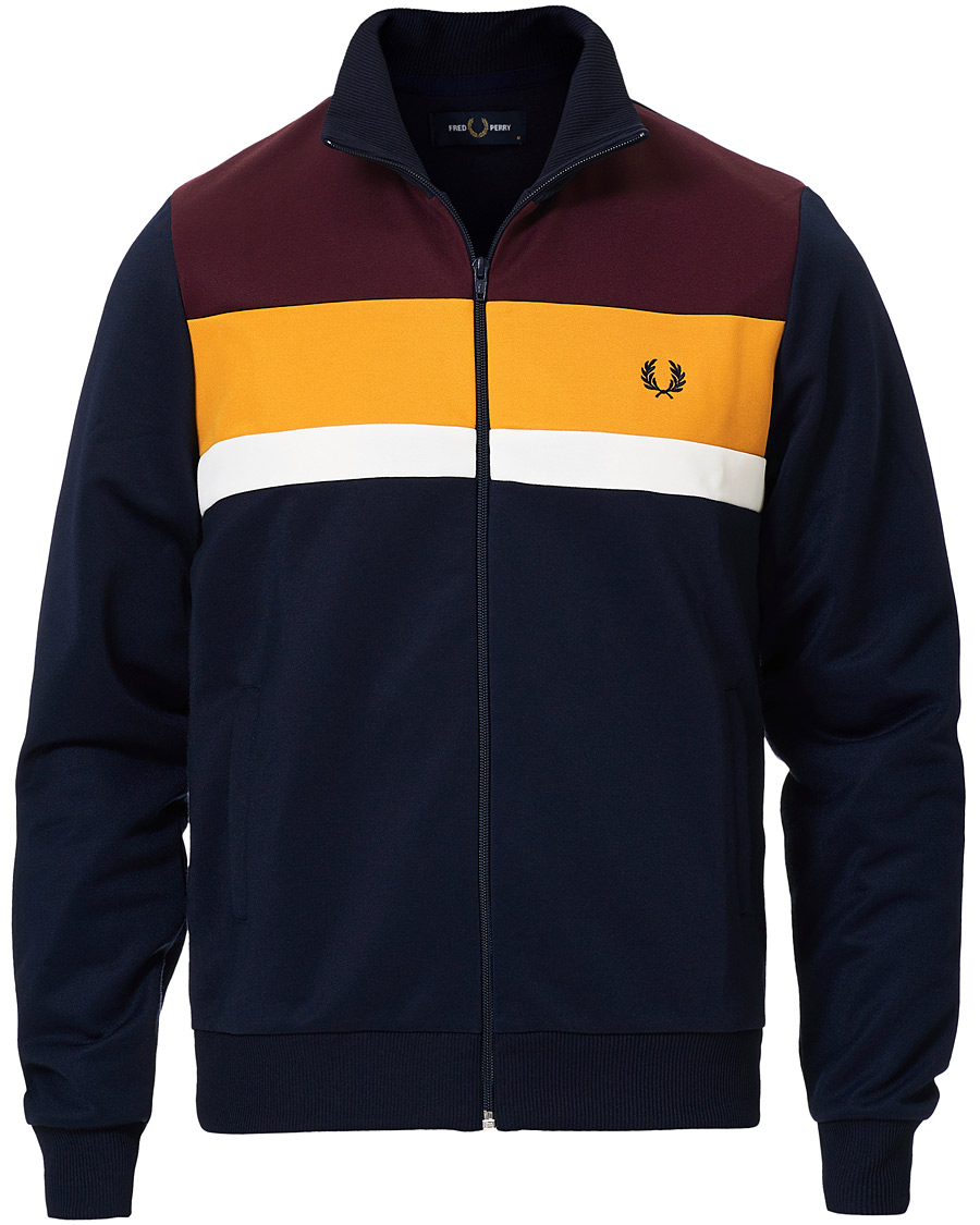 Fred Perry Colour Block Track Jacket Carbon Blue bei Care of Carl