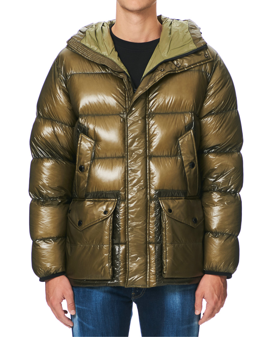 cp company green puffer jacket