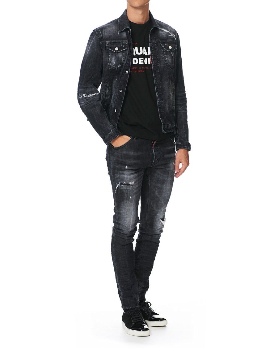 Dsquared black outlet denim jacket