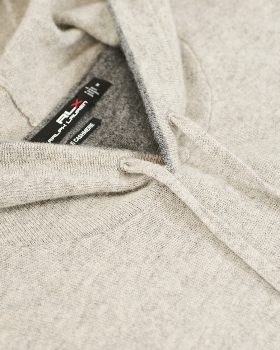 RLX Ralph Lauren Washable Cashmere Hoodie Dark Sport Heather bei