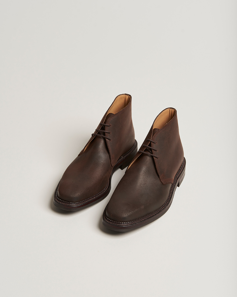 Herren | Wildlederschuhe | Crockett & Jones | Molton Chukka Dk Brown Rough-Out Suede